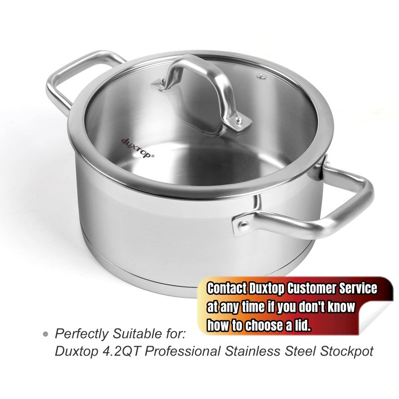 Duxtop Cookware Glass Replacement Lid (Interior Diameter: 8-5/8inch, Exterior Diameter: 9-1/4inch) - Image 5